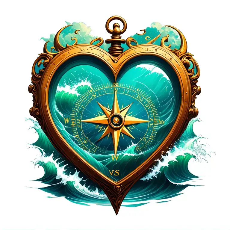 Compass Rough Sea Surrealism