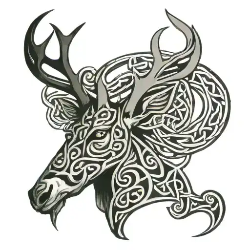 Celtic Stag tattoo design idea