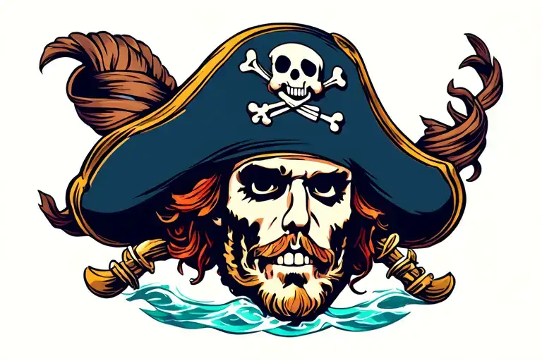 pirate face tattoo design idea