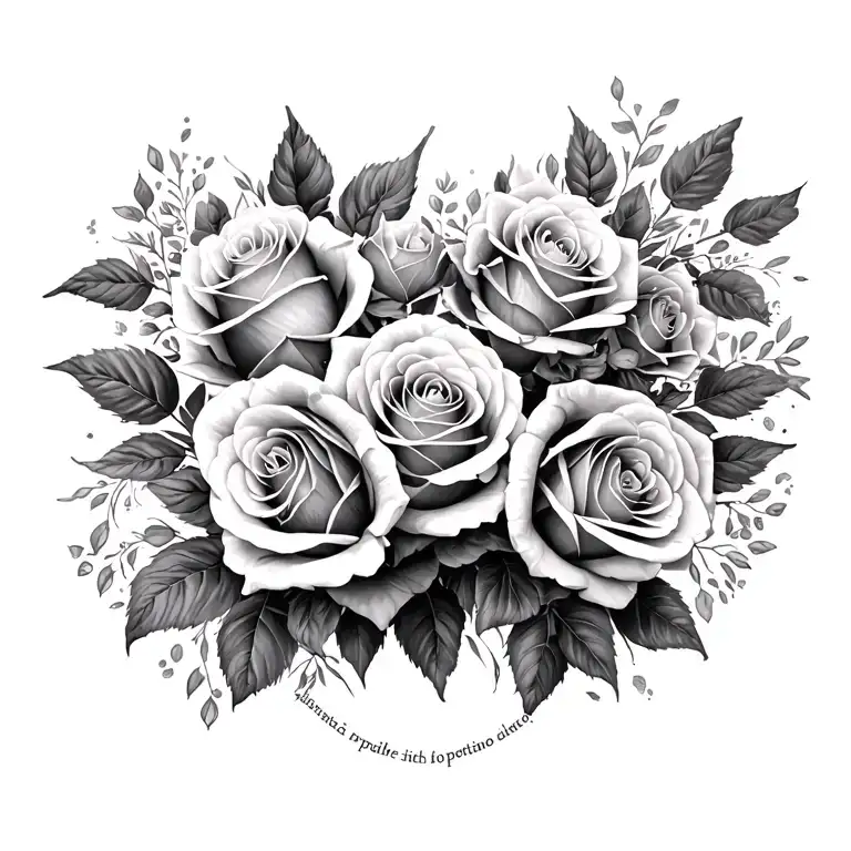 twenty nine roses in circle inside tattoo design idea