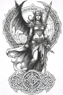 Norse runes and freya  tattoo design idea