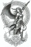 Norse runes and freya  tattoo design idea