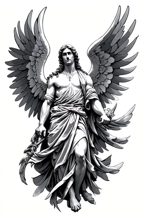 saint michael archangel tattoo design idea