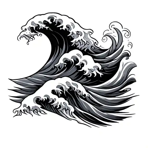 wave-themed Greek meander band tattoo design tattoo design idea