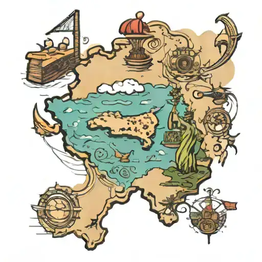 cricket music travel brazil world map tattoo design idea