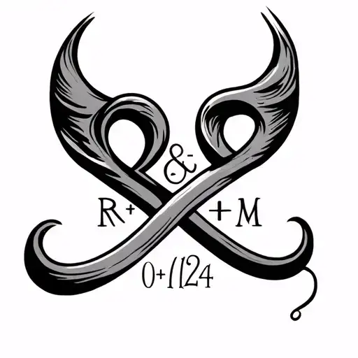  A simple 5cm tattoo with R+M 01/01/24 and infinity symbol at the end  tattoo design idea