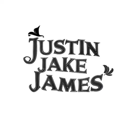 "Justin Jake James" names written across tattoo design idea