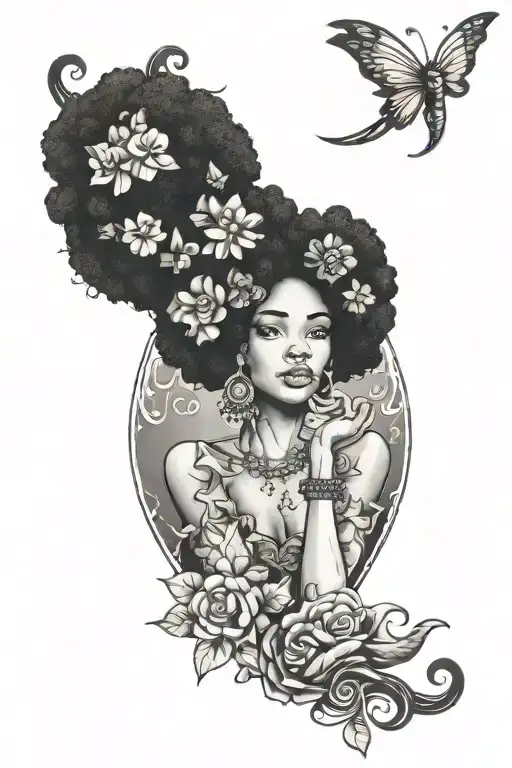 Afro Fairy Forearm Tattoo tattoo design idea