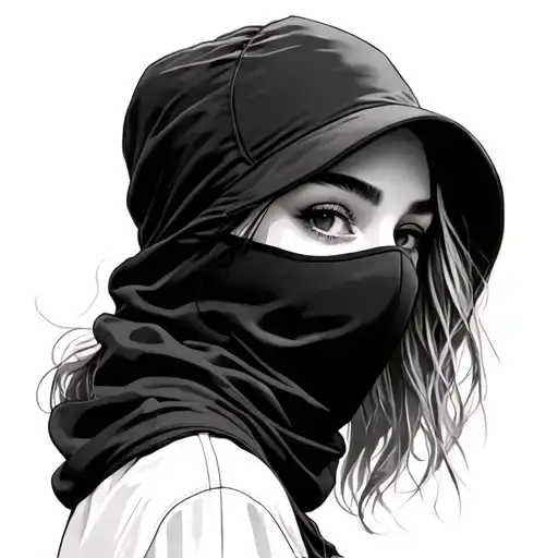 Girl In Balaclava tattoo design idea