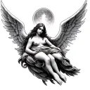 nirvana in utero angel tattoo design idea