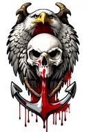 eagle skull and anchor blood dripping off anchor tattoo tattoo design idea