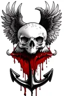eagle skull and anchor blood dripping off anchor tattoo tattoo design idea