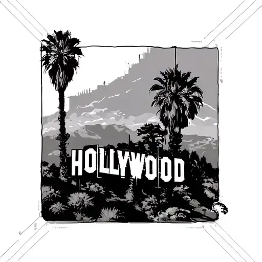 Hollywood Sign tattoo design idea