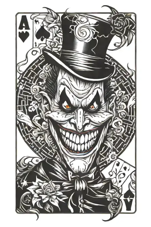 taro card joker tattoo design idea