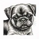 yorkie pug puppy tattoo design idea