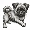 yorkie pug puppy tattoo design idea
