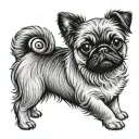 yorkie pug puppy tattoo design idea