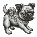yorkie pug puppy tattoo design idea