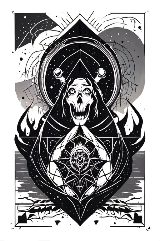 cosmic horror themed tattoo tattoo design idea