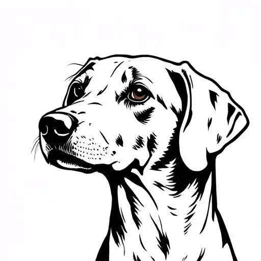 vizsla dog silhouette tattoo design idea
