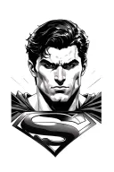 diamond Superman black and grey realism tattoo design idea