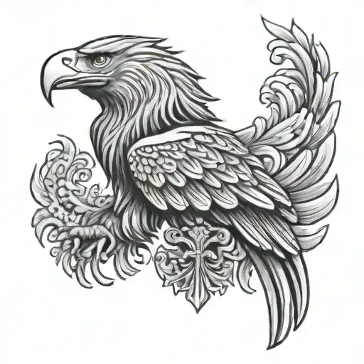 Albania eagle lions head tattoo design idea