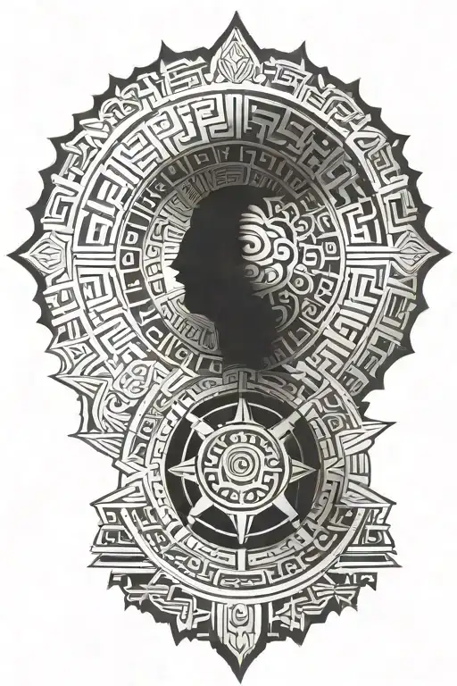 aztec calendar tattoo design idea