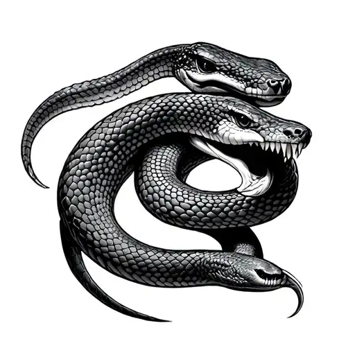 Ouroborous snake eating its own tail tattoo design idea