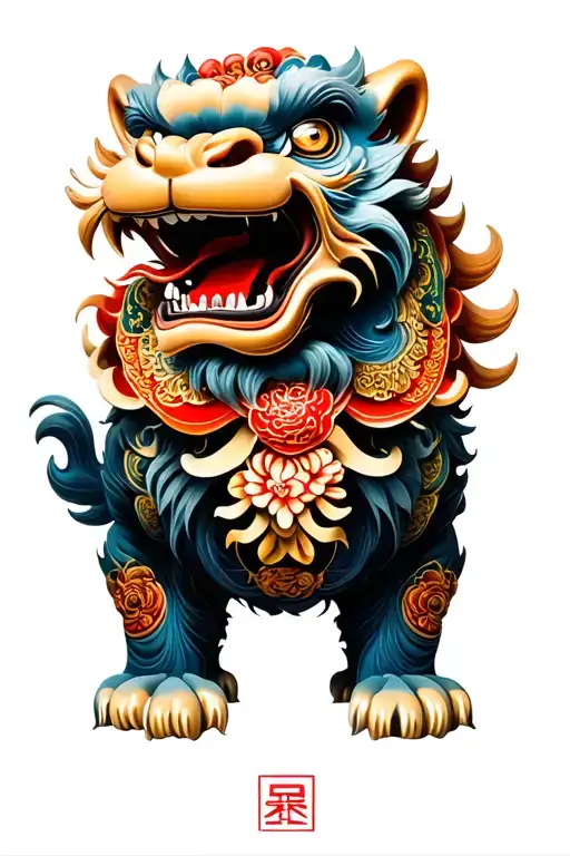 Chinese Foo Dog tattoo design idea