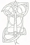 ankh symbol with eye tattoo design idea