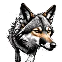 coyote running through a forest fire tattoo design idea