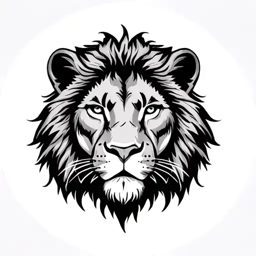lioness head in black and grey american tradtional style woth kne eye being the central lart of the Bazilian flag tattoo design idea