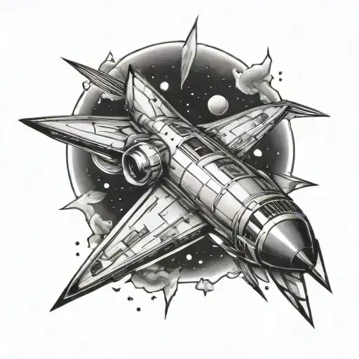 starship rocket tattoo design idea