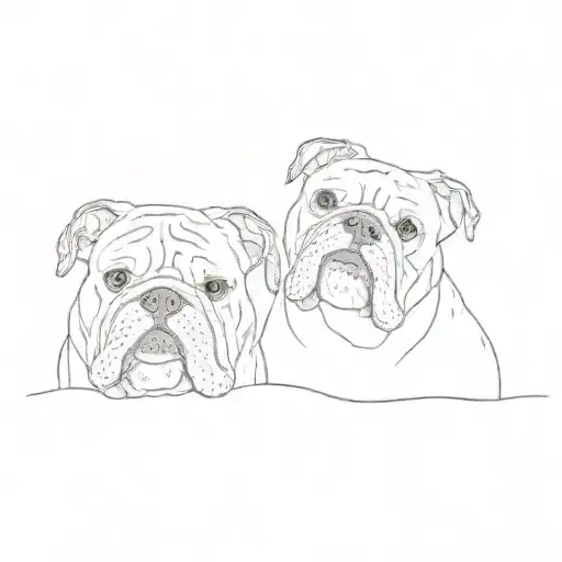 my two bulldogs tattoo design idea