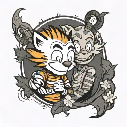calvin and hobbes i'm significant tattoo design idea