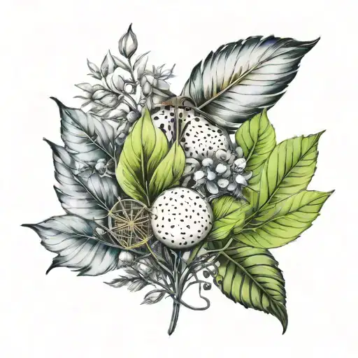 sport - badminton music - pop people -  introvert  animal - Sagittarius nature - leaf tattoo design idea