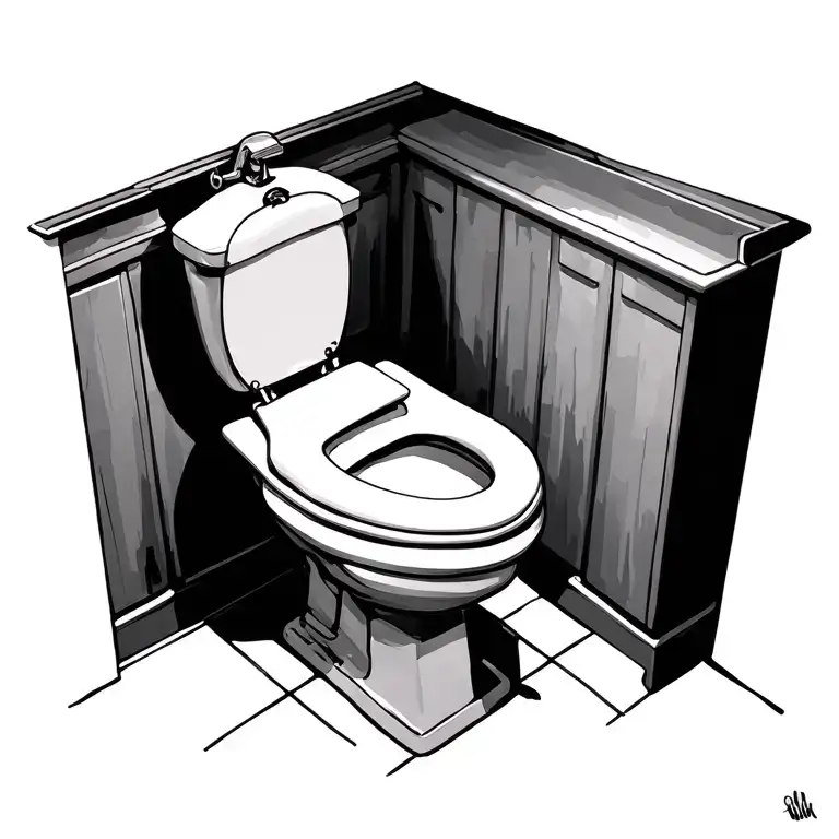 Toilet tattoo design idea
