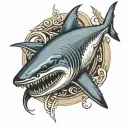 hammer head shark tattoo design idea
