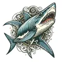 hammer head shark tattoo design idea