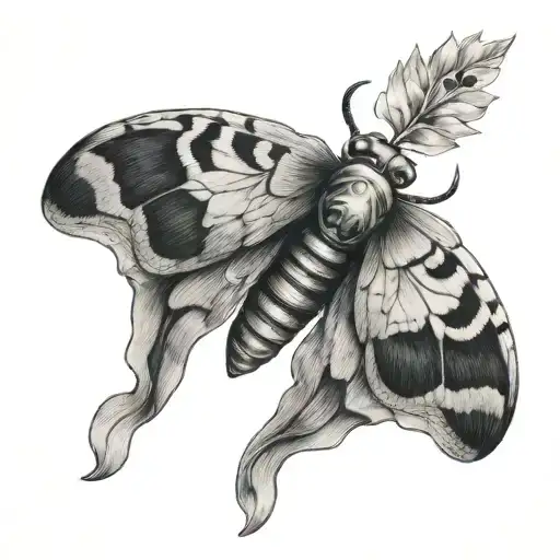 death head moth memento mori tattoo design idea