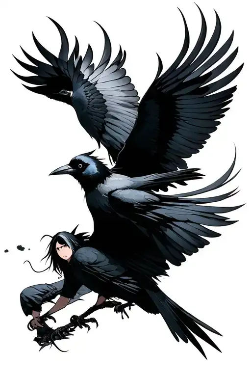 itachi uchiha inside crows flying tattoo design idea