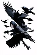 itachi uchiha inside crows flying tattoo design idea