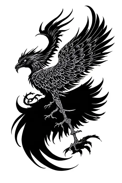 Warrior Phoenix tattoo design idea