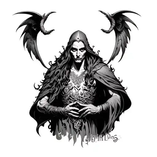 charon boatman from hades tattoo design idea