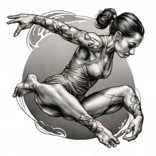 female Gymnast tattoo design idea
