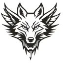 "Fenix Defense Tech" Military Style Fox Head with Phoenix Body with strength logo tattoo design idea