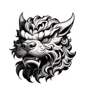 foo dog tattoo design idea