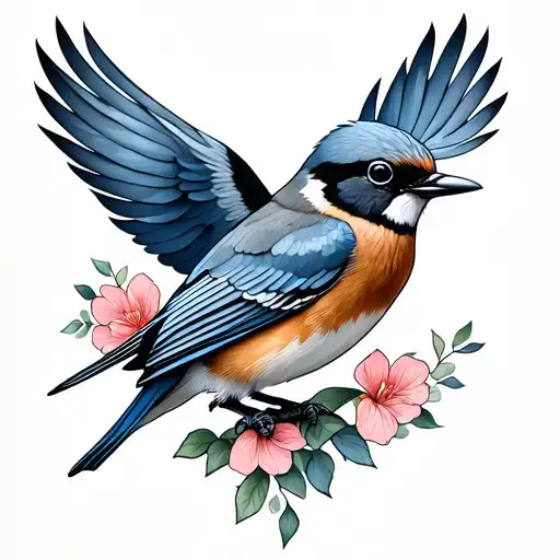 Eastern Bluebird tattoo design idea