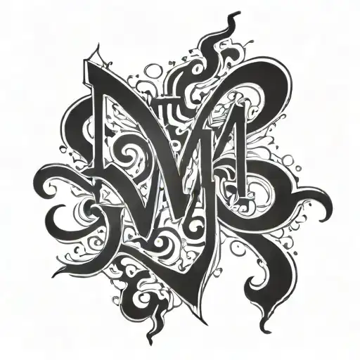 spilled ink writing the word mm tattoo design idea