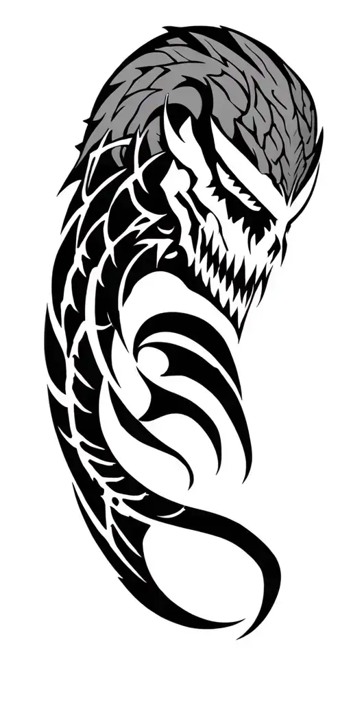 symbiote viking tribal design tattoo design idea